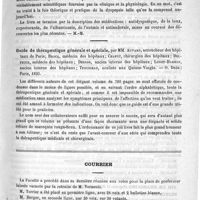 0119 - Page 119 - Bibliothèque. Leçons de thérapeutique, par M. le Professeur G. Hayem..., Masson, 1893 / Guide de thérapeutique générale et spéciale, par MM. Auvard... ; Brocq... ; Chaput... ; Delpeuch... ; Desnos... ; Lubet-Barbon... ; Tpousseau... - O. Doin ; Paris, 1893 / Courrier / Hôpitaux de Paris