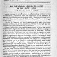 0121 - Page 121 - Sommaire / Les complications pleuro-pulmonaires de l'amygdalite aiguë, par H. Richardière...