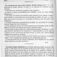 0126 - Page 126 - Revue de la presse étrangère. Chirurgie. L'uréthrite blennorhagique chronique chez l'homme, par Ernest Finger. (Deutsche Medizinal Zeitung, 1893, n° 1) / De l'uréthrite, par John Gouley. (Deutsche Medizinal Zeitung, 1893, n° 1) / La blennorrhagie syphilitique, par Grünfeld. (International Klin. Rundschau, 1891, n° 52)