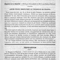 0169 - Page 169 - Sommaire / Hôpital de la Charité. - Clinique chirurgicale de M. le Professeur Duplay. Abcès froid ossifluent du triangle de Scarpa / Feuilleton. Le serpent de Pharaon