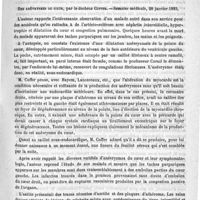 0189 - Page 189 - Revue de la presse française. Médecine. Du coma diabétique, par MM. Roque-Devic et Hugouneng. (Revue de médecine, décembre 1892) / Des anévrysmes du coeurs, par le Docteur Cuffer. - Semaine médicale, 28 janvier 1893