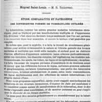 0217 - Page 217 - Sommaire / Hôpital Saint-Louis. - M. H. Hallopeau. Étude comparative et pathogénie des différentes formes de tuberculose cutanée