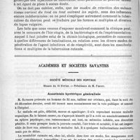 0222 - Page 222 - Hôpital Saint-Louis. - M. H. Hallopeau. Étude comparative et pathogénie des différentes formes de tuberculose cutanée / Académies et sociétés savantes. Société médicale des hôpitaux. Séance du 10 février