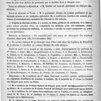 0240 - Page 240 - Courrier. Prix de la Société de médecine et de chirurgie de Bordeaux / Société anatomique / École de médecine de Marseille / École de médecine de Tours / Hôpitaux de Grenoble / Corps de santé de la marine et des colonies / Mutations
