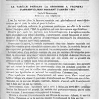 0253 - Page 253 - Sommaire / La variole pendant la grossesse à l'hôpital d'Aubervilliers pendant l'année 1892, par le Dr Richardière...