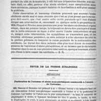 0280 - Page 280 - Les abcès intra-craniens d'origine otique / Revue de la presse étrangère. Médecine. Perforation de l'estomac et abcès sous-phréniques consécutifs à l'ulcère de l'estomac