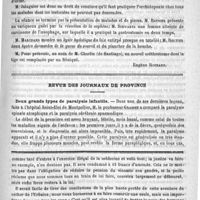 0321 - Page 321 - Académies et sociétés savantes. Société de chirurgie. Séance du 1er mars 1893 / Revue des journaux de province. Deux grands types de paralysie infantile / Feuilleton. Les rebouteurs