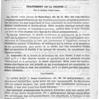 0325 - Page 325 - Sommaire / Traitement de la chorée, par le Docteur Jules Comby