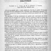 0332 - Page 332 - Académies et sociétés savantes. Société de biologie. Séance du 4 mars 1893 / Bibliothèque. Traitement de la syphilis, par M. le Professeur A. Fournier, Paris, Ruef et Compagnie..., 1893