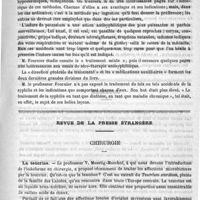 0333 - Page 333 - Bibliothèque. Traitement de la syphilis, par M. le Professeur A. Fournier, Paris, Ruef et Compagnie..., 1893 / Revue de la presse étrangère. Chirurgie. La teucrine (Wiener mediz Blaeller, 1893, p. 86)
