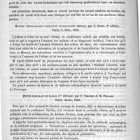 0346 - Page 346 - Bibliothèque. Considérations générales sur le traitement des maladies du foie, par le Docteur Dujardin-Beaumetz. - Paris, O. Doin, 1893 / Manuel d'exploration clinique et de diagnostic médical, par E. Spehl..., Paris, O. Doin, 1892 / Petite chirurgie de Jamain (7e édition), par F. Terrier et M. Péraire. Paris, Alcan, 1893