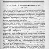 0349 - Page 349 - Sommaire / Etude clinique et thérapeutique de la myopie, par M. Valude