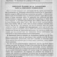 0409 - Page 409 - Sommaire / Résultats éloignés de la laparotomie dans la péritonite tuberculeuse