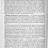 0412 - Page 412 - Revue de l'hygiène. Perruches infectieuses / Epidémie charbonneuse dans une brosserie / Eclairage des champs de bataille (Dr G. Mendini... Giornale medico del R° escrito et della Ra marina, 1892. N° 6 [Giugno]. Résumé par le Docteur Depied..., dans les Archives de médecine navale, mar 1893, t. LIX, p. 186)