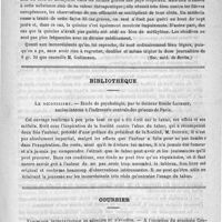 0419 - Page 419 - Revue de la presse étrangère. Médecine. Le bleu de méthylène dans l'impaludisme (Soc. méd. de Berlin) / Bibliothèque. Le nicotinisme. - Etude psychologie, par le Docteur Emile Laurent... / Courrier. Exposition internationale de médecine et d'hygiène