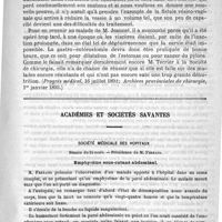 0439 - Page 439 - Traitement chirurgical de la dilatation de l'estomac (Progrès médical, 16 juillet 1892 ; Archives provinciales de chirurgie, 1er janvier 1893) / Académies et sociétés savantes. Société médicale des hôpitaux. Séance du 24 mars
