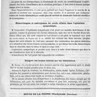 0453 - Page 453 - Académies et sociétés savantes. Académie de médecine. Séance du 28 mars 1893 / Revue de la presse française (Province). Le traitement des fièvres intermittentes par le sulfate de cinchonidine (Montpellier méd., 1893. Suppl. bimensuel, p. 257)