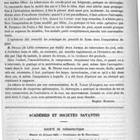 0502 - Page 502 - Congrès français de chirurgie. Séance du mercredi 5 avril 1893 (soir) / Académies et sociétés savantes. Société de thérapeutique. Séance du 22 mars 1893