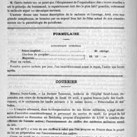 0552 - Page 552 - Bibliothèque. Le paludisme chronique, par le Docteur L. Catrin. (Bibliothèque Charcot-Debove) - Paris, Rueff et Compagnie, 1893 / Formulaire. Antiseptique intestinal / Courrier. Hôpital Saint-Louis / Corps de santé de la marine et des colonies