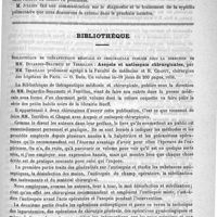 0563 - Page 563 - Académies et sociétés savantes. Société de dermatologie et de syphiligraphie. Session annuelle / Bibliothèque. Bibliothèque de thérapeutique médicale et chirurgicale publiée sous la direction de MM. Dujardin-Beaumetz et Terbillon : Asepsie et antisepsie chirurgicales, par MM. Terrillon... et H. Chaput... - O. Doin...