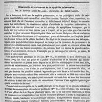 0565 - Page 565 - Sommaire / Diagnostic et traitement de la syphilis pulmonaire, par le Docteur Louis Jullien...