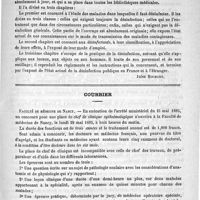 0695 - Page 695 - Bibliothèque. La désinfection publique, par le Docteur Jules Arnould... - Paris, J. Rueff et Compagnie... (1893) [Jules Rochard] / Courrier. Faculté de médecine de Nancy