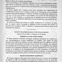 0733 - Page 733 - Académies et sociétés savantes. Société médicale des hôpitaux. Séance du 19 mai 1893 / Société de dermatologie et de syphiligraphie. Séance du 18 mai 1893