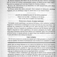 0742 - Page 742 - Académies et sociétés savantes. Société de chirurgie. Séance du 24 mai 1893 / Société de dermatologie et de syphiligraphie. Séance du 18 mai 1893. Suite et fin (Voir le numéro du 25 mai 1893) / Feuilleton. Les nains du cirque-d'été. - Tatouage et Autopsie