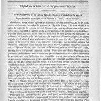 0761 - Page 761 - Sommaire / Hôpital de la Pitié. - M. le Professeur Tillaux. De l'amputation de la cuisse dans les tumeurs blanches du genou. Leçon recueillie et rédigée par le Docteur P. Thiéry...