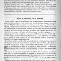0802 - Page 802 - Recherches sur les modifications de l'excrétion de l'urée au cours de certaines maladies chirurgicales et surtout après les grandes opérations (Note de M. Just Championnière présentée par M. Guyon, à l'académie des sciences) / Action de l'électricité sur les microbes (Revue scientifique)