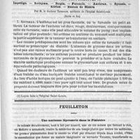 0881 - Page 881 - Sommaire / Dermatoses suppuratives. Impétigo. - Ecthyma. - Rupia. - Furoncle. - Anthrax. - Sycosis. - Kérion. - Bouton de Biskra, par M. le Docteur Tenesson... (Suite et fin) / Feuilleton. Une ancienne léproserie dans le Finistère