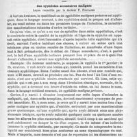 0029 - Page 25 - Sommaire / Hôpital Saint-Louis. - M. le Professeur Fournier. Des syphilides secondaires malignes. Leçon recueillie par le Docteur P. Portalier