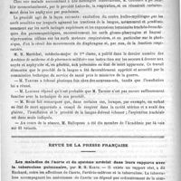 0072 - Page 68 - Académies et sociétés savantes. Académie de médecine. Séance du 11 juillet 1893 / Revue de la presse française. Les maladies de l'aorte et du système artériel dans leurs rapports avec la tuberculose pulmonaire, par M. H. Kortz