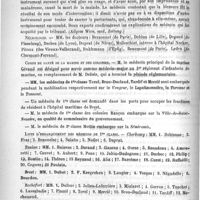 0100 - Page 96 - Courrier. Ecole de médecine de Clermont / Procès à un médecin / Nécrologie [Bersonnet (de Paris) / Deblon (de Lille) / Degand (de Pisseloup) / Derbez (de Lyon) / Duprat (de Nérac) / Mollenthiel / Pitoux (des Vireux-Valbezand) Rukhmann (d'Epfig) / Beaumont (de Paris) / Ledru (de Clermont-Ferrand) / Corps de santé de la marine et des colonies / Liste d'embarquement des médecins de 1re classe
