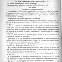 0106 - Page 102 - Médecine navale. La loi sur les infirmiers de la marine / Loi sur l'assistance médicale gratuite