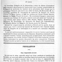 0137 - Page 133 - Sommaire / Congrès pour l'étude de la tuberculose humaine et animale (3e session) / Feuilleton. Une amputation en mer