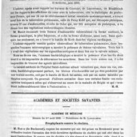 0167 - Page 163 - Revue de la presse française. Médecine. Maladies du coeur. Contribution au diagnostic des tumeurs cardiaques primitives. - Myxome de l'oreillette gauche, par le Docteur Léon Berthenson... (Archives de médecine expérimentale, mai 1893) / Contribution à l'étude de l'endocardite tuberculeuse, par V. Hanot, Archives générales de médecine, juin 1893 / Académies et sociétés savantes. Académie de médecine. Séance du 1er août 1893