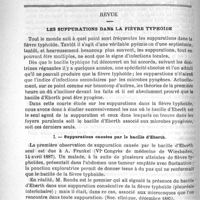 0176 - Page 172 - Clinique chirurgicale. Hôpital Saint-Louis. - M. G. Richelot. Fixation d'un foie déplacé / Revue. Les suppurations dans la fièvre typhoïde / I. - Suppurations causées par le bacille d'Eberth