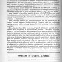 0198 - Page 194 - Les services d'électrothérapie / Académies et sociétés savantes. Académie de médecine. Séance du 8 août 1893
