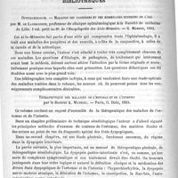 0218 - Page 214 - Congrès de la tuberculose. Traitement de la tuberculose pulmonaire des enfants, par les injections hypodermiques de gaïacol iodoformé / Bibliothèques. Ophtalmologie. - Maladies des paupières et des membranes externes de l'oeil, par M. de Lapersonne... - G. Masson, 1893 / Thérapeutique des maladies de l'estomac et de l'intestin par le Docteur A. Mathieu. - Paris, O. Doin, 1893