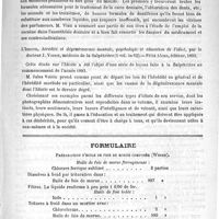 0219 - Page 215 - Bibliothèques. Thérapeutique des maladies de l'estomac et de l'intestin par le Docteur A. Mathieu. - Paris, O. Doin, 1893 / Formulaire pratique pour les maladies de la bouche et des dents, par G. Viau. - Paris, Société d'édit. scientif. 1893 / L'idiotie, hérédité et dégénérescence mentale, psychologie et éducation de l'idiot, par le Docteur J. Voisin... - Félix Alcan... 1893 / Formulaire. Préparation d'huile de foie de morue composée (Weber)