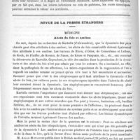 0230 - Page 226 - Revue de la presse française. Un cas d'ictère infectieux à rechutes / Revue de la presse étrangère. Médecine. Abcès du foie et amibes