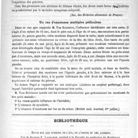 0325 - Page 321 - Revue de la presse étrangère. Une nouvelle méthode de traitement de la lithiase rénale (Soc. des médecins allemands de Prague) / Un cas d'exostoses multiples pédiculées (British med. Journal, 1er juillet) / Bibliothèque. Etude sur les tumeurs de l'oeil, de l'orbite et des annexes, par le Docteur F. Lagrange..., Paris, Steinheil, 1893