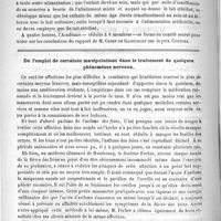 0338 - Page 334 - Académies et sociétés savantes. Académie de médecine. Séance du 5 septembre 1893 / De l'emploi de certaines manipulations dans le traitement de quelques phénomènes nerveux