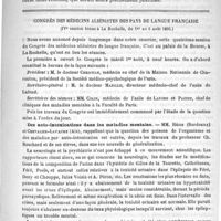 0349 - Page 345 - De la conduite à tenir dans les lésions opératoires (plaies, résection) de la portion extra-péritonéale de la vessie, herniée seule ou avec l'intestin. - En particulier de ce que l'on doit faire lorsque la lésion méconnue pendant l'opération, est reconnue immédiatement après l'intervention. - Quelques mots au sujet des hernies intra-sacculaires. Par A. Demoulin... / Congrès des médecins aliénistes des pays de langue française (IVe session tenue à La Rochelle, du 1er au 6 août 1893) / Des auto-intoxications dans les maladies mentales. - MM. Régis... et Chevalier-Lavaure...