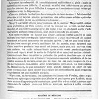 0369 - Page 365 - Traitement de certaines formes de paludisme par l'extirpation de la rate / Académie de médecine. Séance du 12 septembre 1893