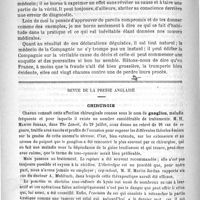 0404 - Page 400 - Les médecins et les compagnies d'assurances sur la vie (Suite). Rôle du médecin de l'assuré ou de sa famille / Revue de la presse anglaise. Chirurgie