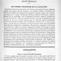 0413 - Page 409 - Sommaire / Revue générale. Des formes angineuses de la scarlatine / Feuilleton. Pour et contre la Société d'autopsie