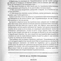 0442 - Page 438 - Les injections de sérum dans le choléra / Revue de la presse étrangère. Médecine. Néphrite aiguë consécutive à la varicelle (Deut. med. Woch, 10 août)