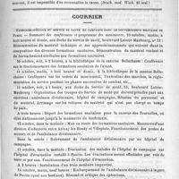0471 - Page 467 - Revue de la presse étrangère. Médecine. Astasie, abasie (Deuth. med. Woch. 25 mai) / Courrier. Exercices spéciaux du service de santé en campagne dans le gouvernement militaire de Paris / Legs Fauvelle